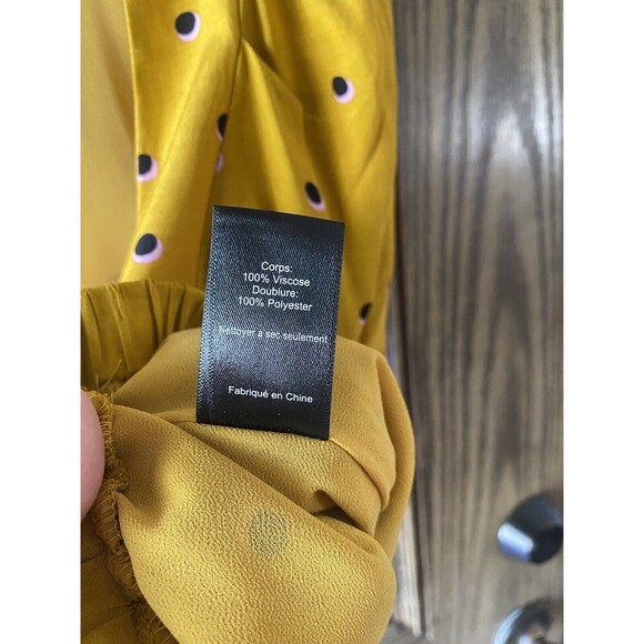 Astr The Label Drew Polka Dot Crop Top Yellow Women’s Medium(Revolve) - Picture 4 of 6